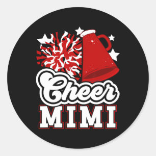 Sticker Rond Cheer Mimi d'une pom-pom girl Mimi cheerleading Mi