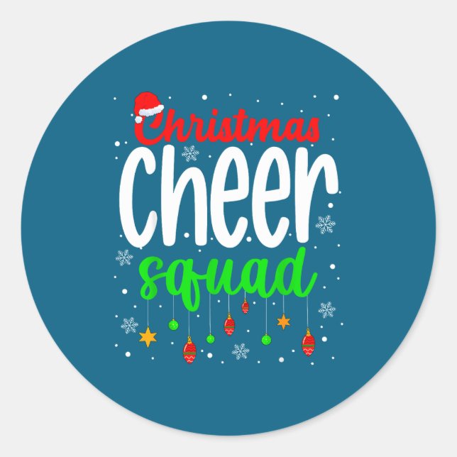 Sticker Rond Cheerleading Srts Lover Christmas Cheer Squad  (Devant)