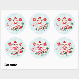 Sticker Rond Cheers de Noël
