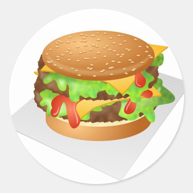 Sticker Rond Cheeseburger (Devant)