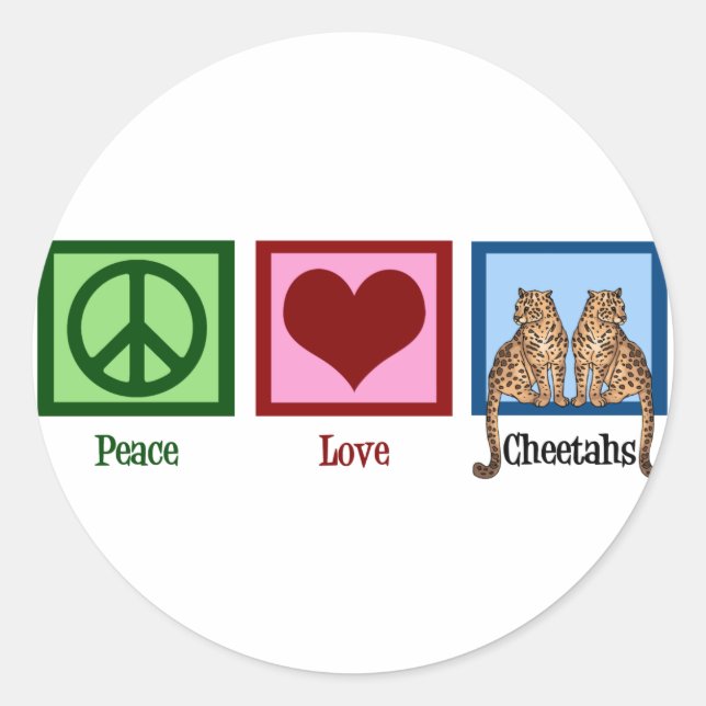 Sticker Rond Cheetahs Peace Love (Devant)