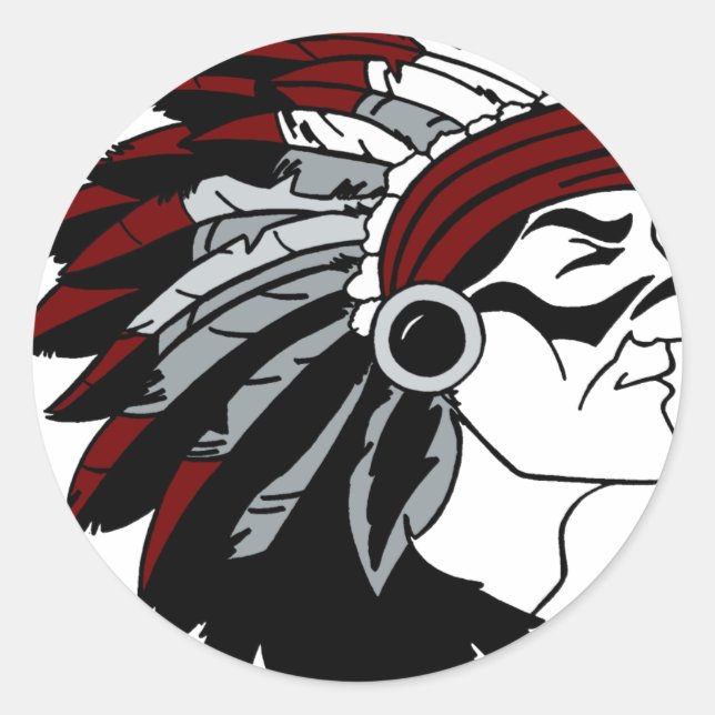Sticker Rond Chef amérindien (Devant)
