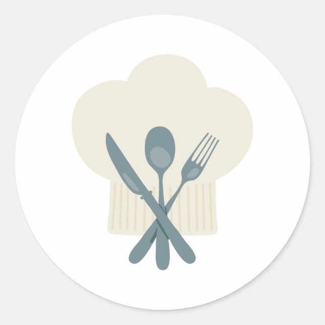 Sticker Rond Chef Casquette (Devant)