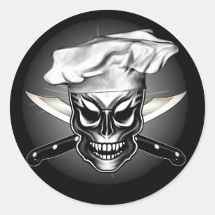 Sticker Rond Chef Crâne 1