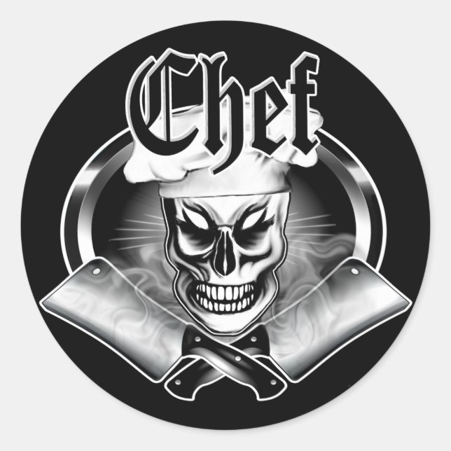Sticker Rond Chef Crâne 4 (Devant)