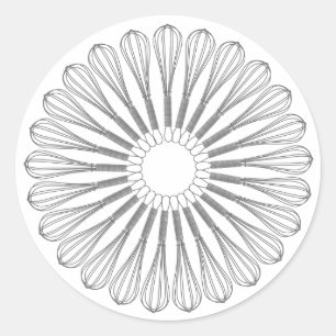 Sticker Rond Chef cuisinier cuisinier, Whisk