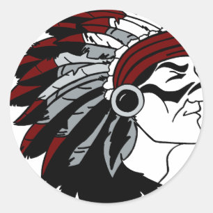 Sticker Rond Chef de Natif américain
