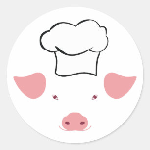 Sticker Rond Chef de porc