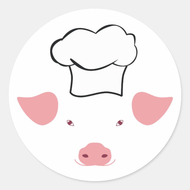 Sticker Rond Chef de porc (Devant)