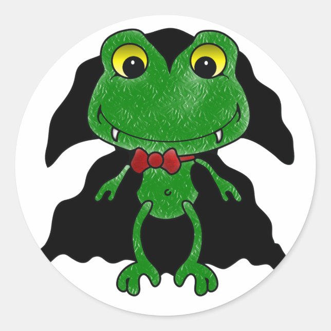 Sticker Rond Chef Frogula : Cute Vampire Frog (Devant)
