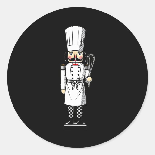Sticker Rond Chef Nutcracker Cook Hat Xmas  (Devant)