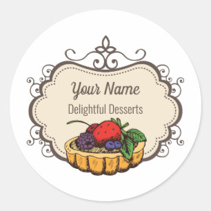 Sticker Rond Chef pâtissier personnalisable