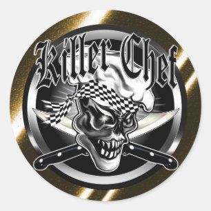 Sticker Rond Chef Skull 5