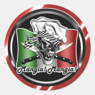 Sticker Rond Chef Skull 5