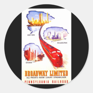 Sticker Rond Chemin de fer Broadway Streamliner limité de la