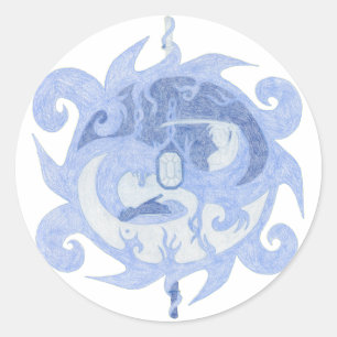 Sticker Rond "Chemin emblème de héros"