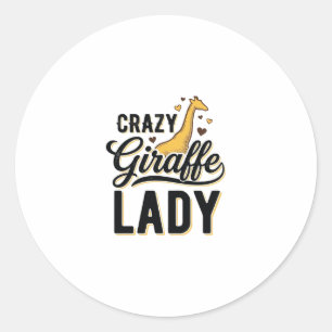 Sticker Rond Chemise à motif de gravure vintage Crazy Giraffe L