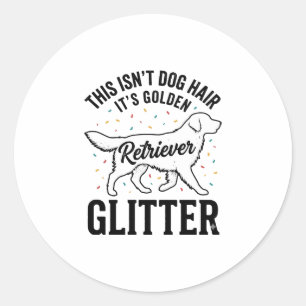 Sticker Rond Chemise à poils de chien vintage pailletée Golden