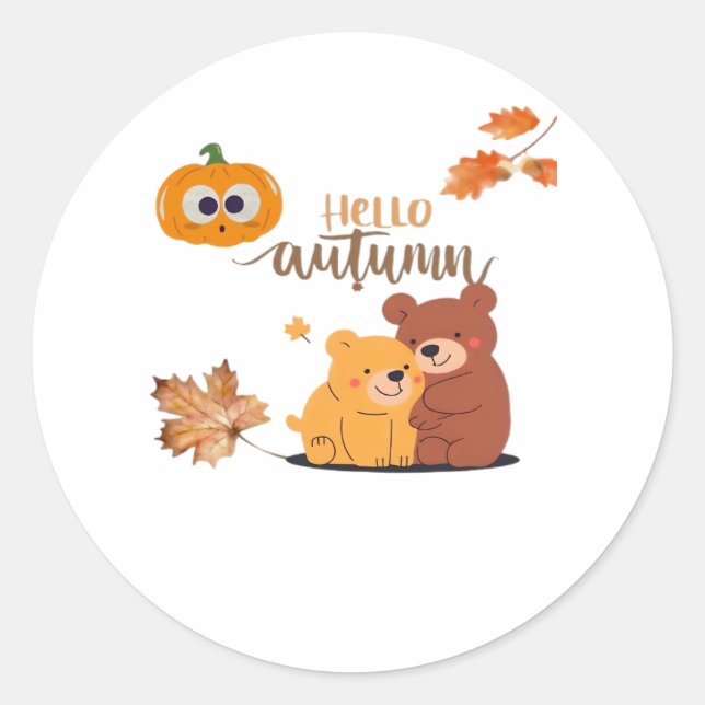 Sticker Rond Chemise Automne, Chemise Thanksgiving, Pumpki Auto (Devant)