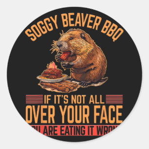 Sticker Rond Chemise Bbq Soggy Beaver 2