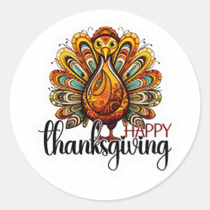 Sticker Rond Chemise bon thanksgiving Jour des vacances d'aut