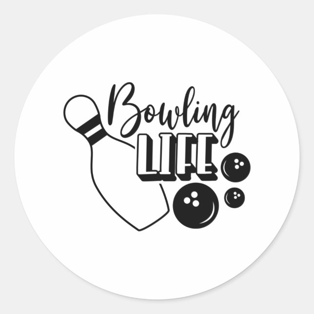 Sticker Rond Chemise Bowling Life Imprimer (Devant)
