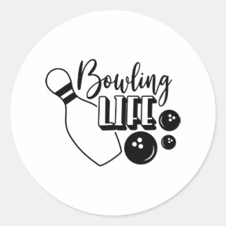 Sticker Rond Chemise Bowling Life Imprimer