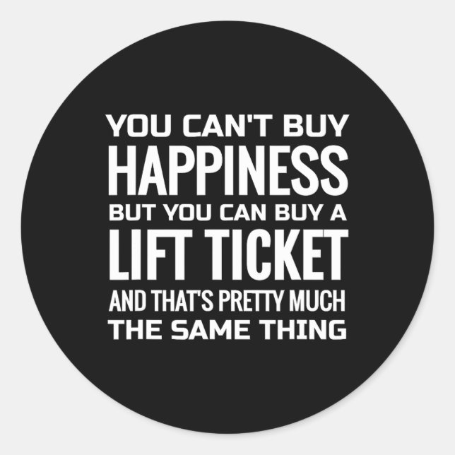 Sticker Rond Chemise Cadeau Ski Et Chirte Snowboard (Devant)