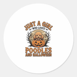 Sticker Rond Chemise de chien à la citrouille vintage Halloween