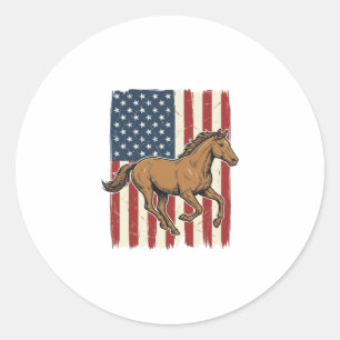 Sticker Rond Chemise de conception de drapeau patriotique de ch