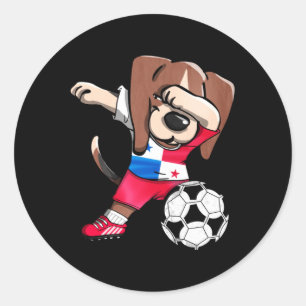 Sticker Rond Chemise de fans de football de Panama Beagle Dabbi