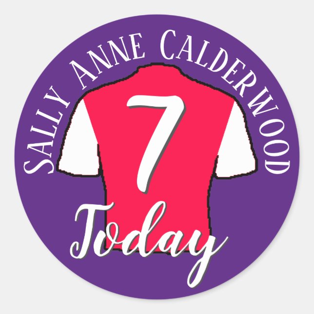 Sticker Rond Chemise de football Anniversaire de enfant à perso (Devant)