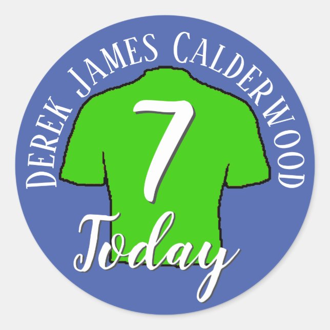 Sticker Rond Chemise de football Anniversaire de enfant à perso (Devant)