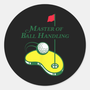 Sticker Rond Chemise de golf drôle - Maître de la manipulation 