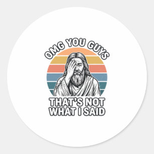 Sticker Rond Chemise de gravure rétro de citation drôle Facepal
