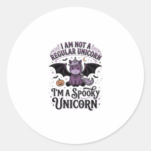 Sticker Rond Chemise de gravure vintage Halloween licorne effra