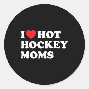 Sticker Rond Chemise de hockey drôle J'adore les mamans de hock