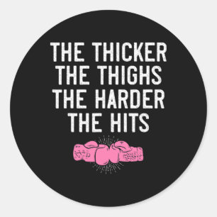 Sticker Rond Chemise de kickboxing féminin Cuisses plus fortes 