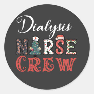 Sticker Rond chemise de noël de l'équipage de l'infirmière dial
