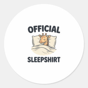 Sticker Rond Chemise de nuit officielle girafe drôle Desi