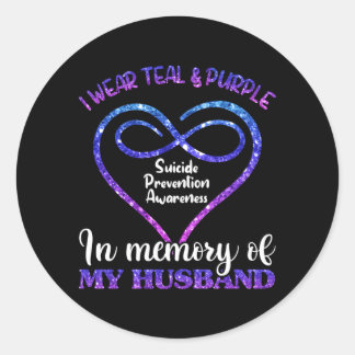 Sticker Rond Chemise de prévention pour hommes sarcelle violet 