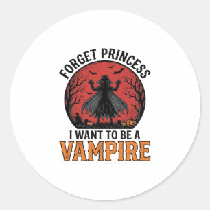 Sticker Rond Chemise de princesse vampire rétro épouvantable Ha