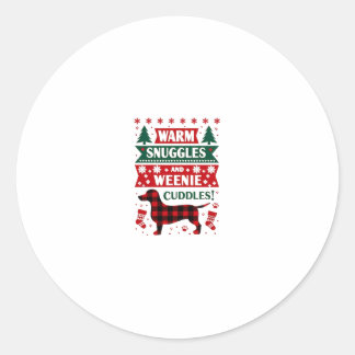 Sticker Rond Chemise de pyjama de Noël Weenie Dog Cute Weiner U