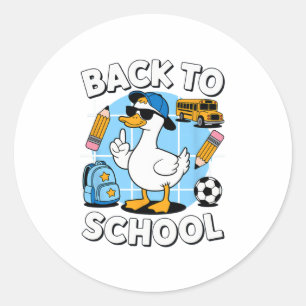 Sticker Rond Chemise de rentrée scolaire Cool Duck drôle pour e