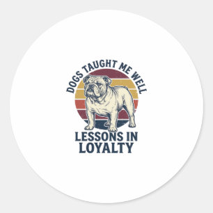 Sticker Rond Chemise de sagesse canine Graphique de leçon de bo