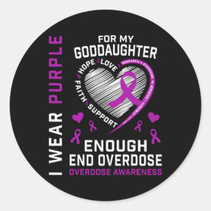 Sticker Rond Chemise de sensibilisation à la fin des overdoses 