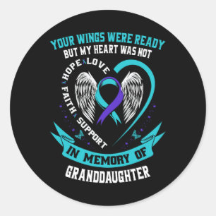Sticker Rond Chemise de sensibilisation au suicide Grand-fille 