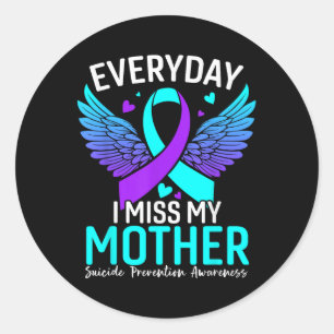Sticker Rond Chemise de sensibilisation au suicide Mère Prévent