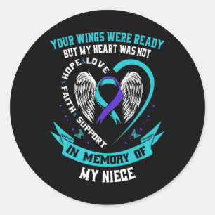 Sticker Rond Chemise de sensibilisation au suicide Nièce Tante