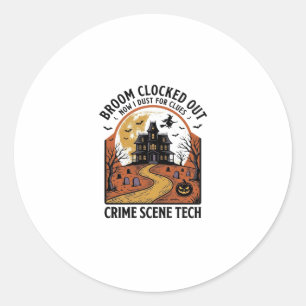 Sticker Rond Chemise de technicien de scène de crime drôle de H